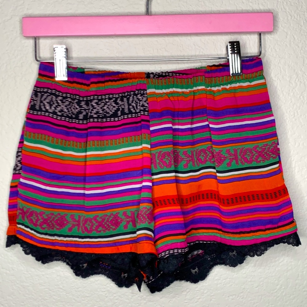 Lucy Love Aztec Print Lace Slip on Shorts